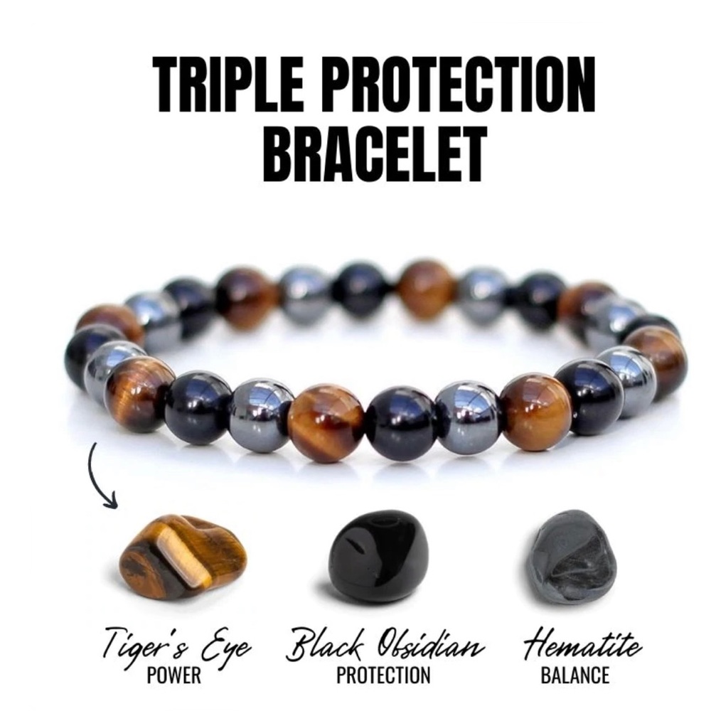 brand new Tigers Eye Triple Protection Bracelet